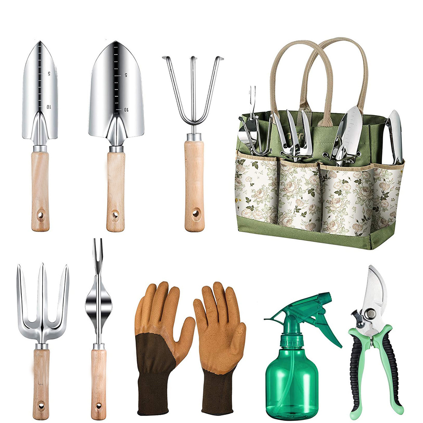 Gardening Tools For Women - 9-Piece Gardening Tool With Heavy-Duty Stainless