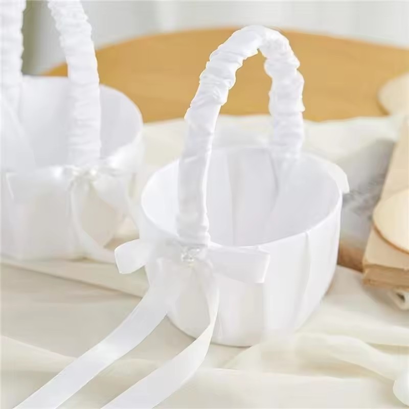 Wedding White Satin Bow Flower - đánh giá và giá Gardening Tools Girls