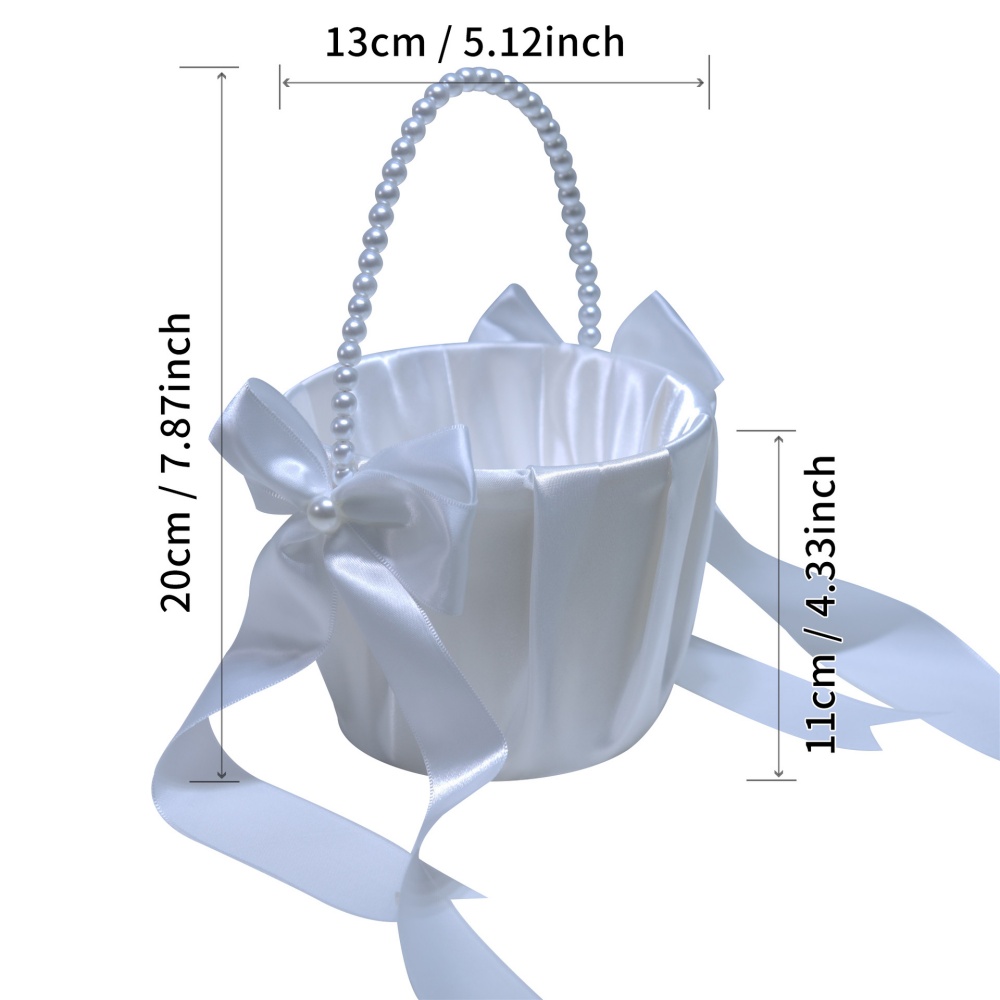 White Satin Bow Flower Girl Ba - đánh giá và giá Gardening Tools Girls
